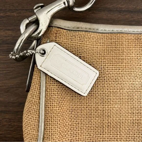 Coach LE Limited Bumble Bee Floral Y2K Mini Bag w Raffia Shoulder Purse tag READ - Picture 5 of 8